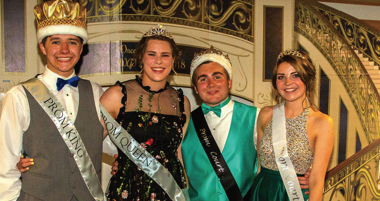 photo by Mike Wilson The Royal Couples were crowned at "Once Upon a Time", the WGHS 2018 Prom. From L to R: Kolby Hester (king), Sydney Ritschard (Queen), Travis Barnes (Prince), and Morgan Jones (Princess).