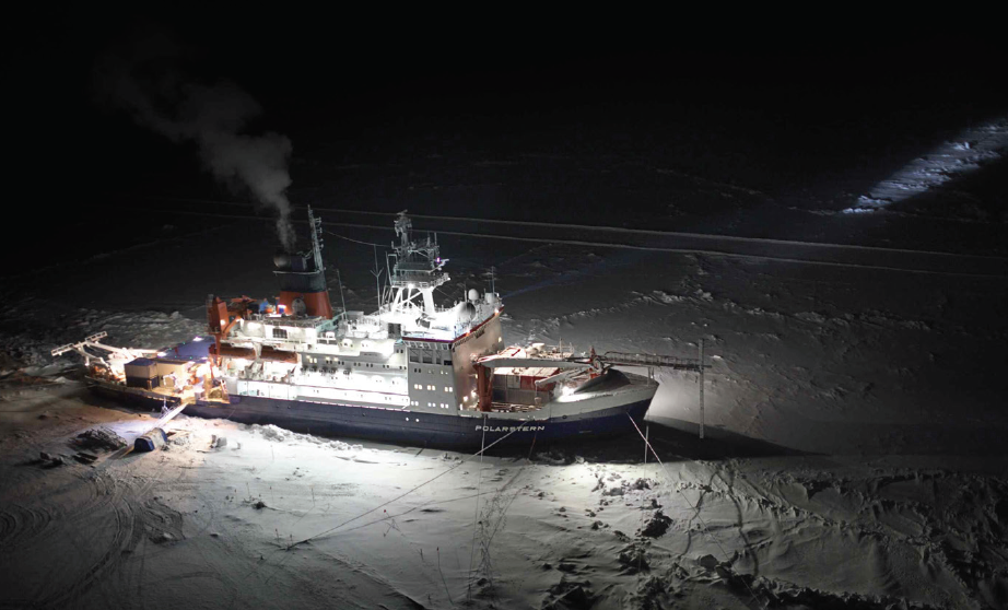 The Polarstern is a 400 foot German icebreaker being used to help gather data on the data on the Arctic's natural ice drift. | photo by Michael Gallagher