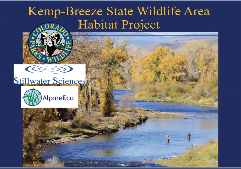 The Kemp-Breeze State Wildlife Area is near Parshall and is a popular fishing area in Grand County. The current design is 60% complete.