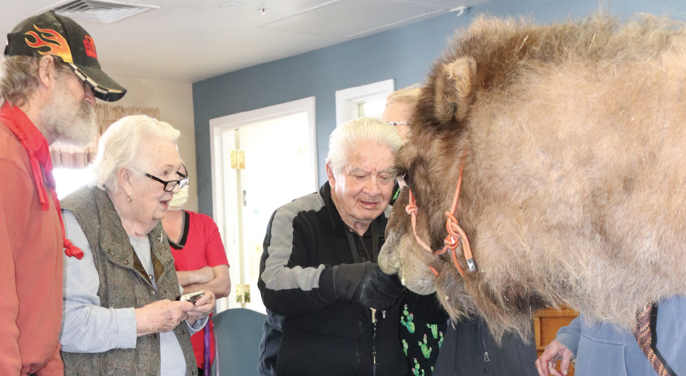 photos by Kim Cameron Larry the Camel was a recent vistior at CLiffview Assisted Living Center.