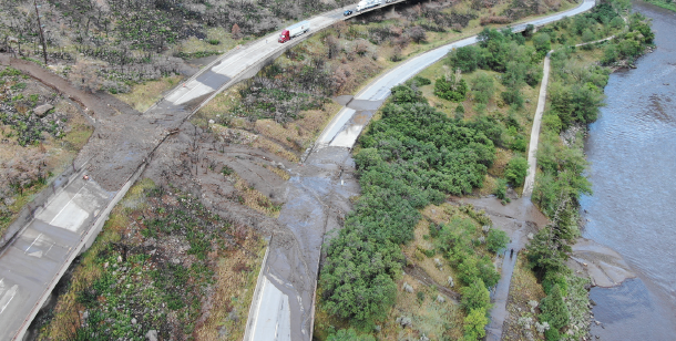 photo courtesy Glenwood Springs Fire Department | Mudslides in the Grizzly Creek burn scar in Glenwood Canyon closed Interstate 70 on July 27.